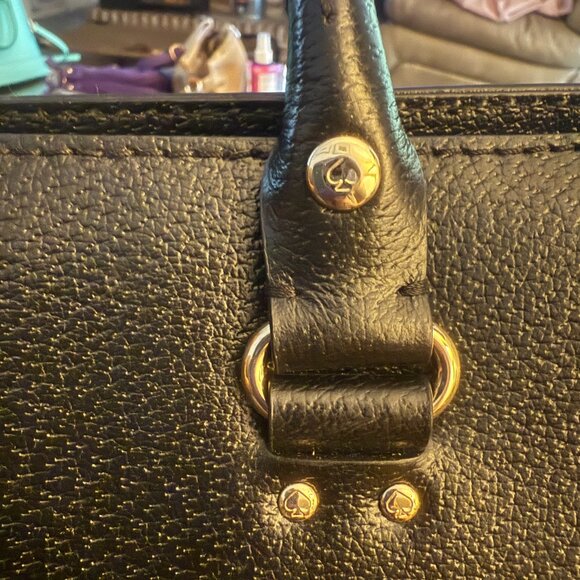 KATE SPADE ♠️ DURHAM WELLESLEY Black Leather Crossbody Tote #WKRU2486 - Picture 4 of 7